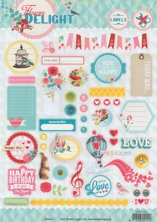 Flower Delight - Labels 3DA4 Stansvel