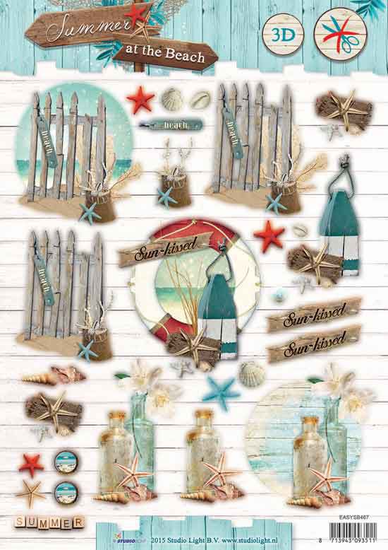 Summer at the Beach - 3DA4 Step by Step Die-cut Sheet