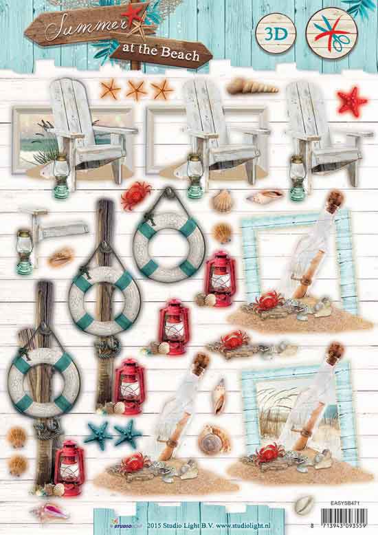 Summer at the Beach - 3DA4 Step by Step Die-cut Sheet