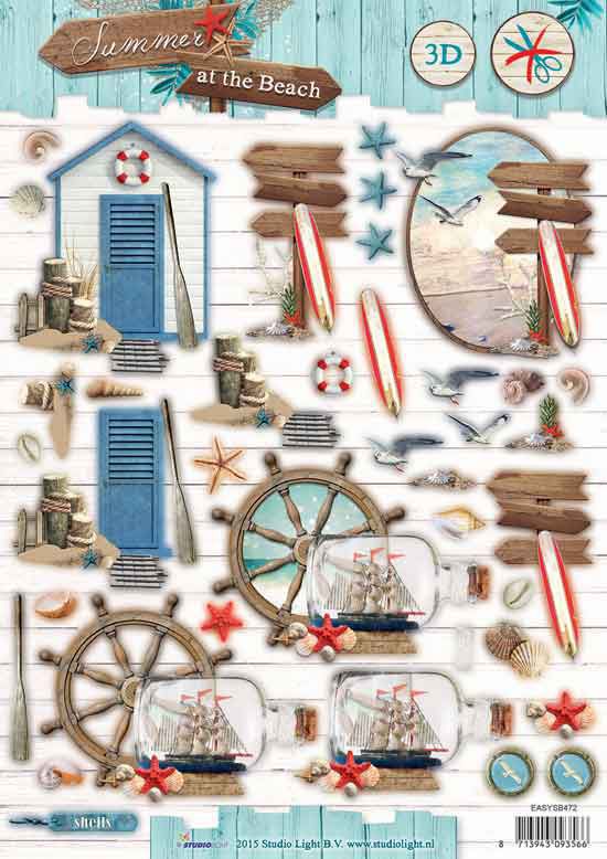 Summer at the Beach - 3DA4 Step by Step Die-cut Sheet