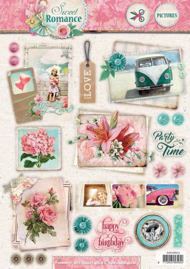 Sweet Romance - 3DA4 Step by Step Die-cut Sheet