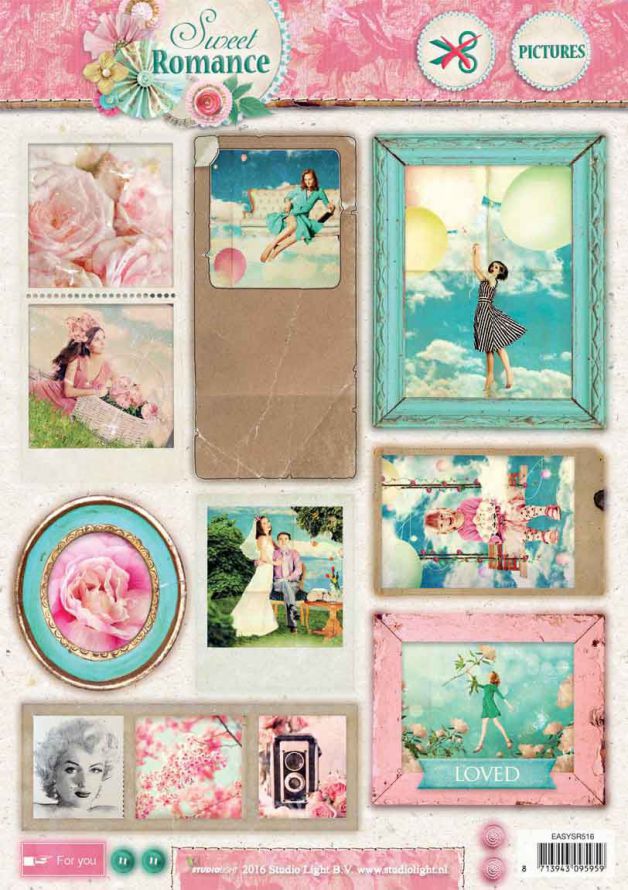 Sweet Romance - 3DA4 Step by Step Die-cut Sheet