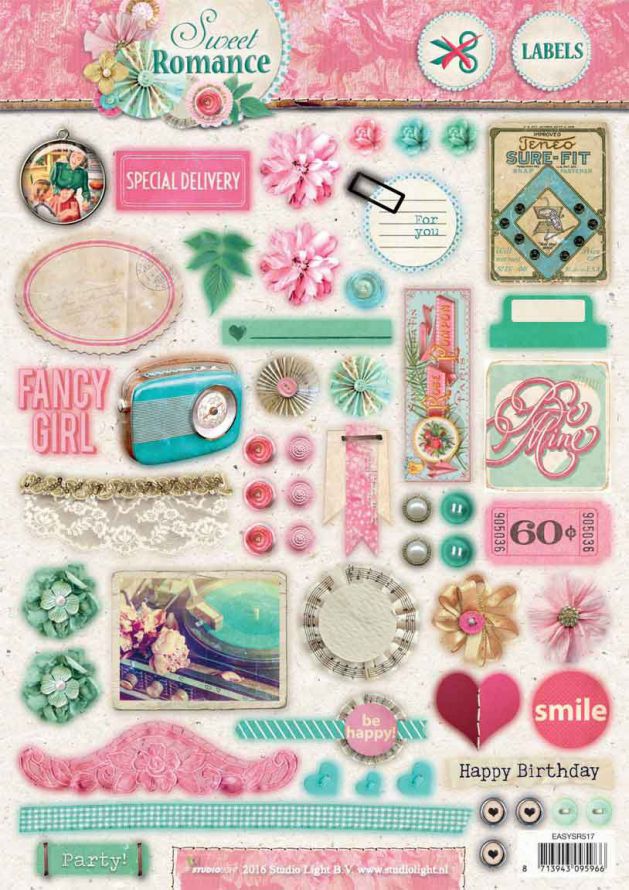 Sweet Romance - 3DA4 Step by Step Die-cut Sheet