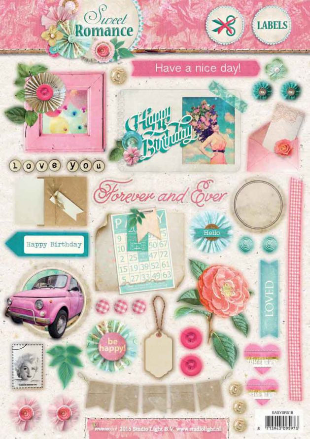 Sweet Romance - 3DA4 Step by Step Die-cut Sheet