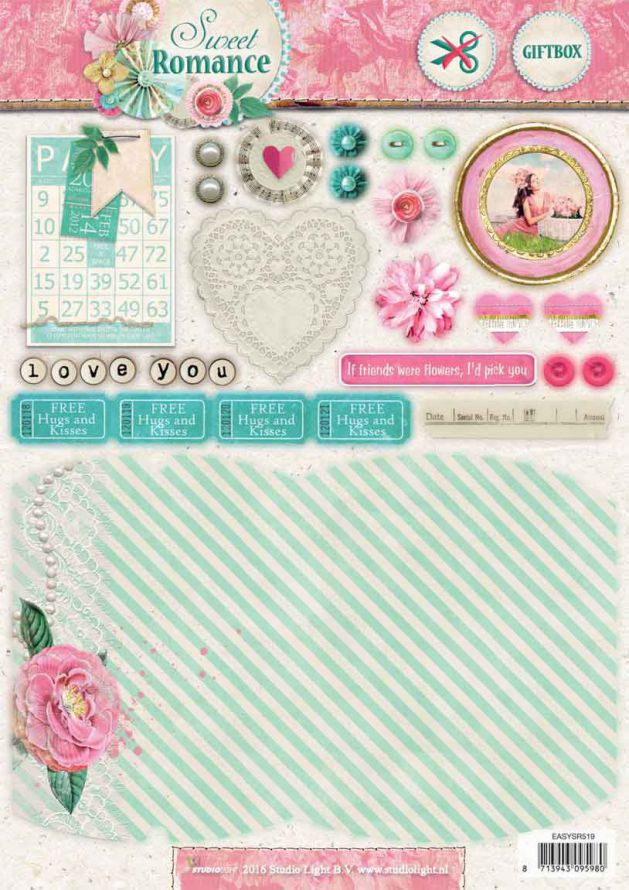 Sweet Romance - 3DA4 Step by Step Die-cut Sheet