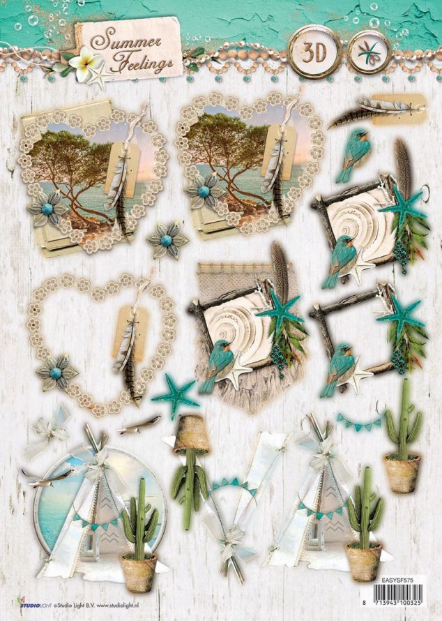 Summer Feelings - 3DA4 Feuilles Prédécoupee - Étape par Étape