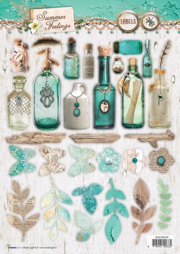 Summer Feelings - Labels Feuilles Prédécoupee