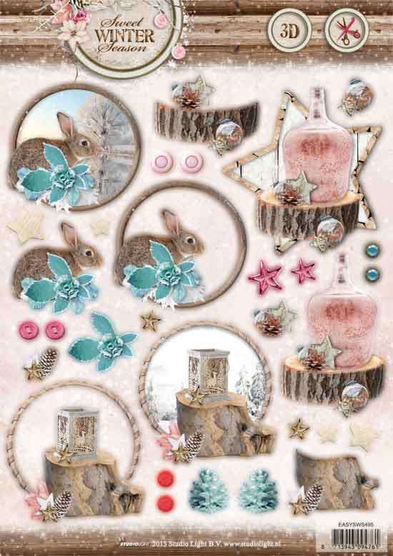 Sweet Winter Seasons - 3DA4 Stap für Stap Stanzbogen