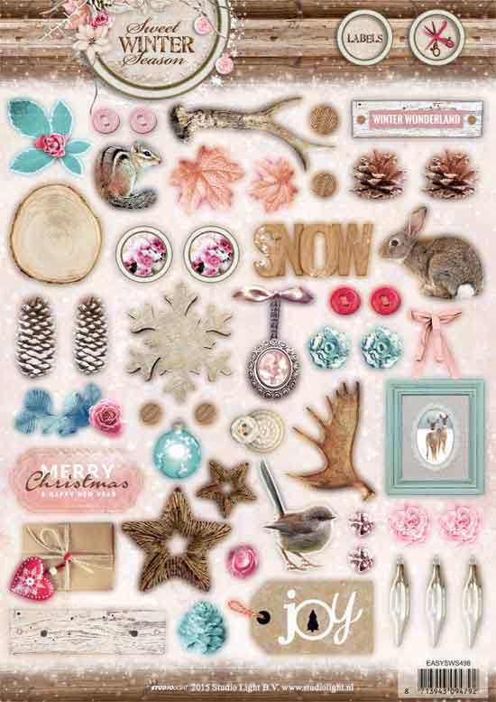 Sweet Winter Seasons - 3DA4 Stap für Stap Stanzbogen