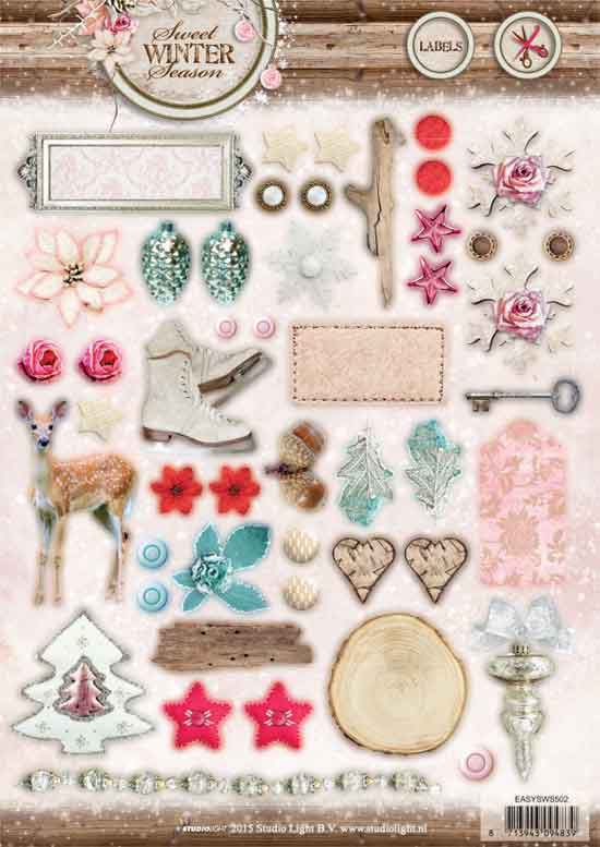 Sweet Winter Seasons - 3DA4 Stap für Stap Stanzbogen