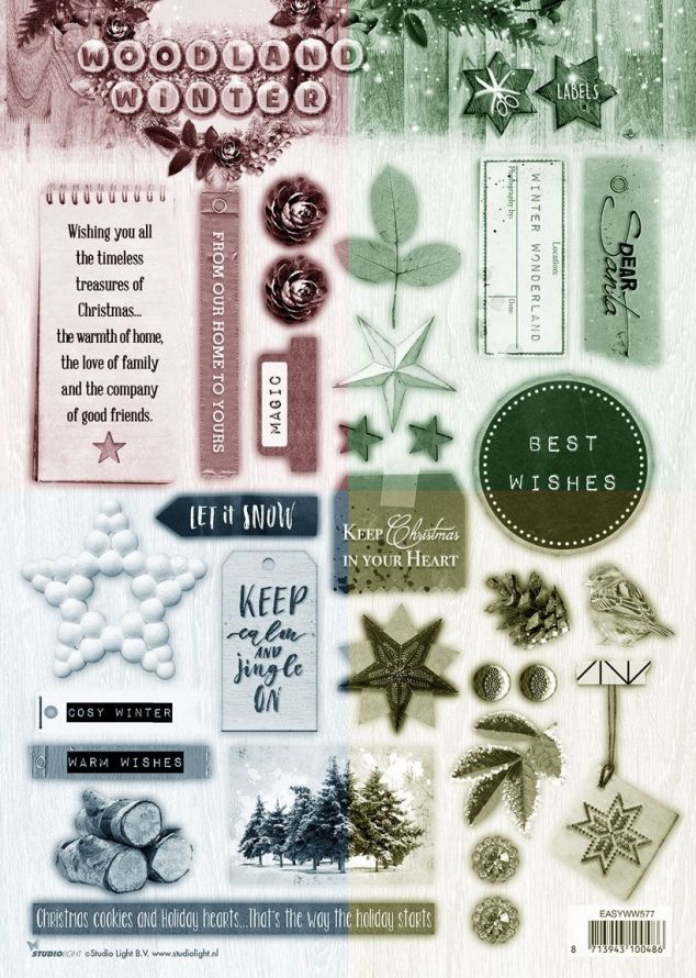 Woodland Winter - Christmas - 3DA4 Photo Die-cut Sheet