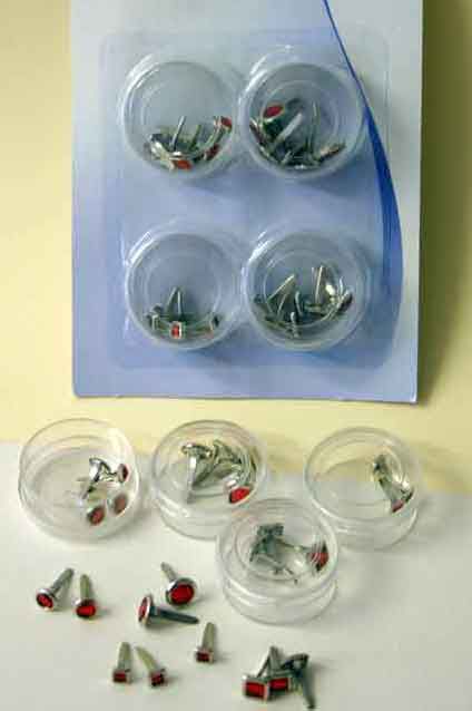 Attaches Parisiennes - Argent, Rouge - 24pcs