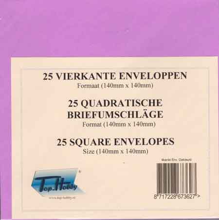 Umschläge Packung Quadratisch - 25 Stück - Lila