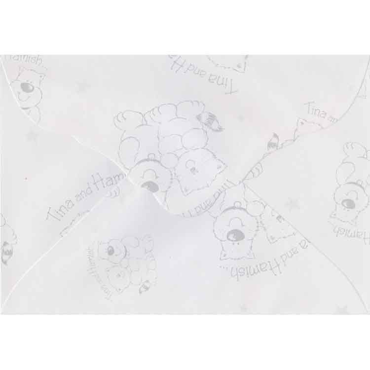 10 Enveloppes de Luxe - Les Ours tina et Hamish - 22,3 x16cm