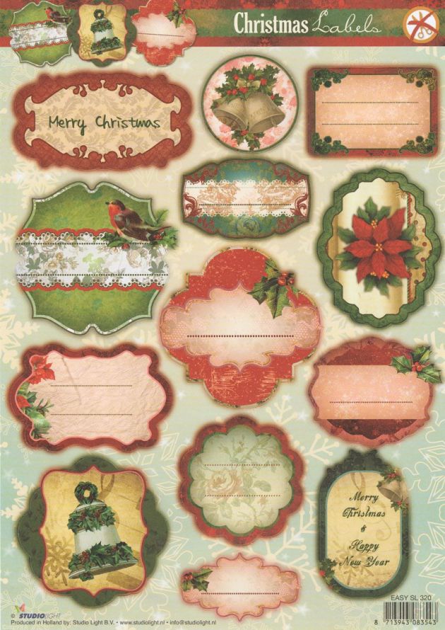 Weihnachten Anhänger - 3DA4 Stap für Stap Stanzbogen