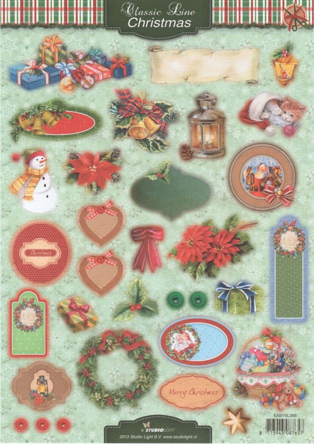 Weihnachten - 3DA4 Stap für Stap Stanzbogen