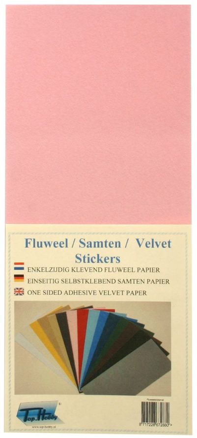 Samt Sticker Bogen - Rosa - 10 x 23cm
