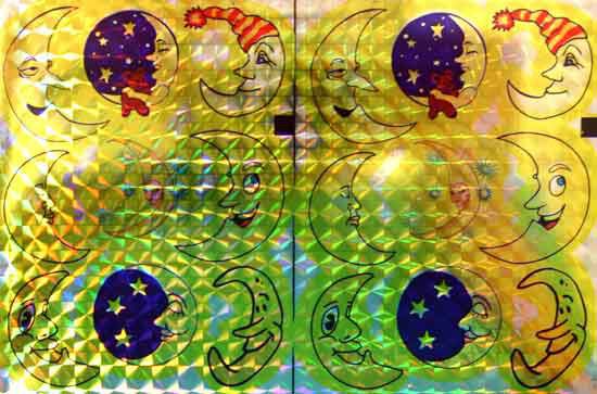 Maan - Holografische Knip-Stickers