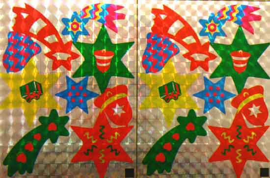 Kerst - Holografische Knip-Stickers