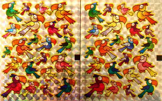 Papegaai - Holografische Knip-Stickers