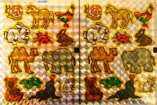 Dieren - Holografische Knip-Stickers