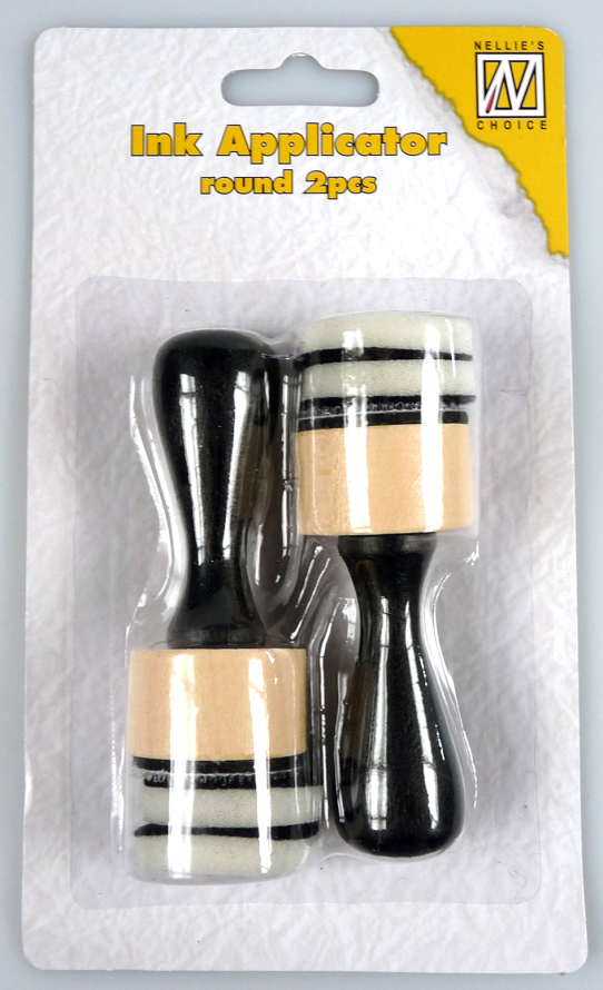 Ink Applicator - Rond - 2 Stuks met 4 Foamkussentjes