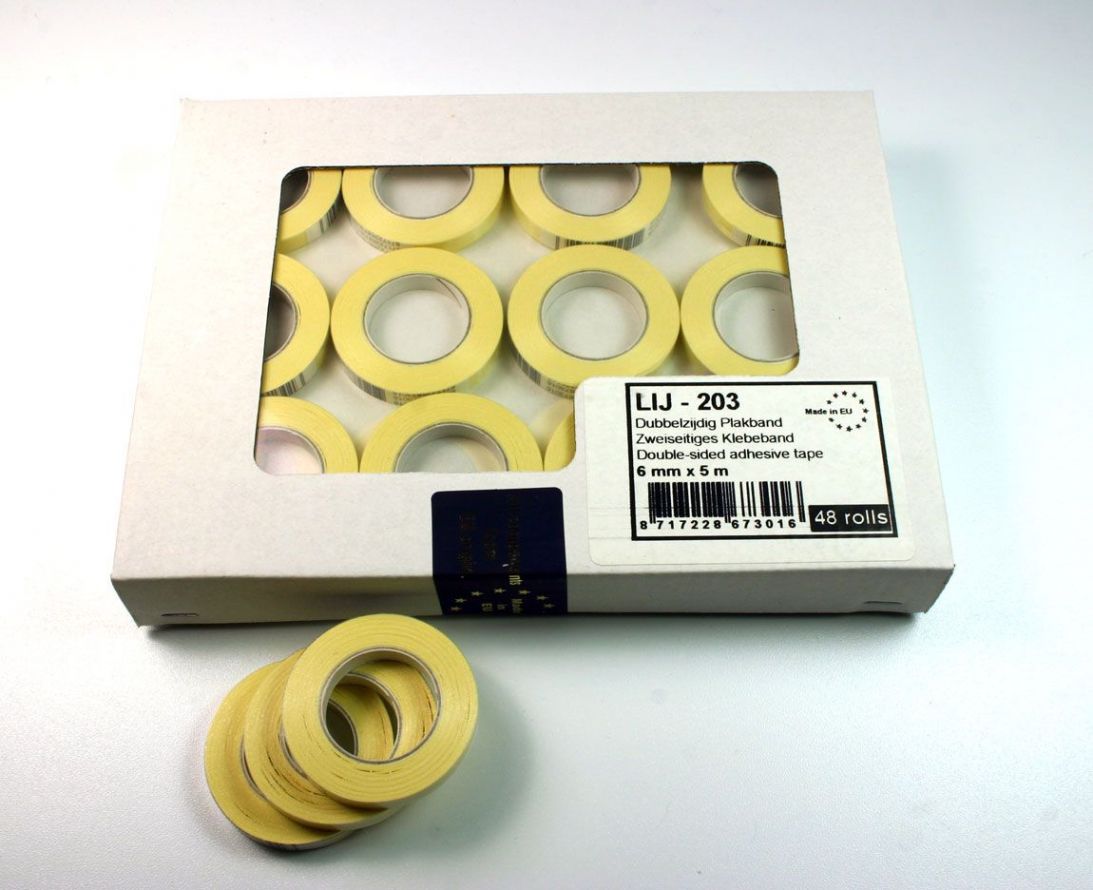 Double-Face Ruban Adhésif - 6mm x 5M - Blanc