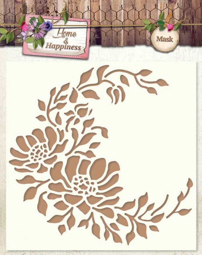 Masking Stencil - Home & Happiness - 15 x 15cm
