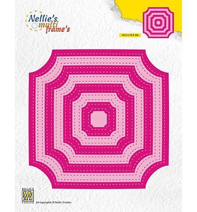 Embossing Die-cut Stencil  - Multi Frames Dies Stiched - Cornerless Squares