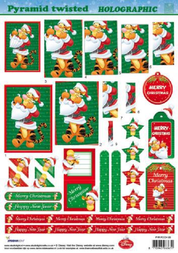 Winnie the Pooh - Holographic Pyramid - 3DA4 Stap voor Stap Knipvel