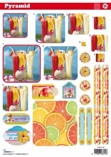 Happy Birthday - Pyramid - 3DA4 Feuilles Prédécoupee - Étape par Étape