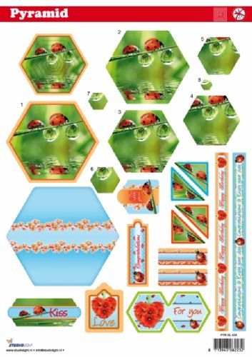 Happy Birthday - Pyramid - 3DA4 Feuilles Prédécoupee - Étape par Étape