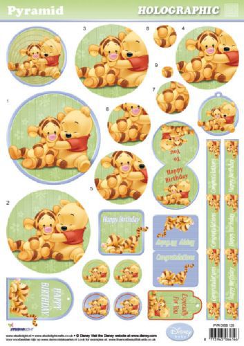 Winnie the Pooh - Holographic Pyramid - 3DA4 Feuilles à Découper - Étape par Étape