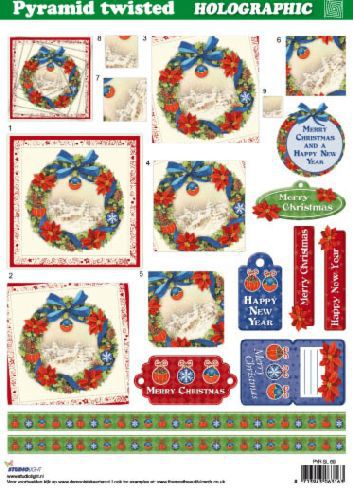 Noël - Holographic Pyramid - 3DA4 Feuilles à Découper - Étape par Étape