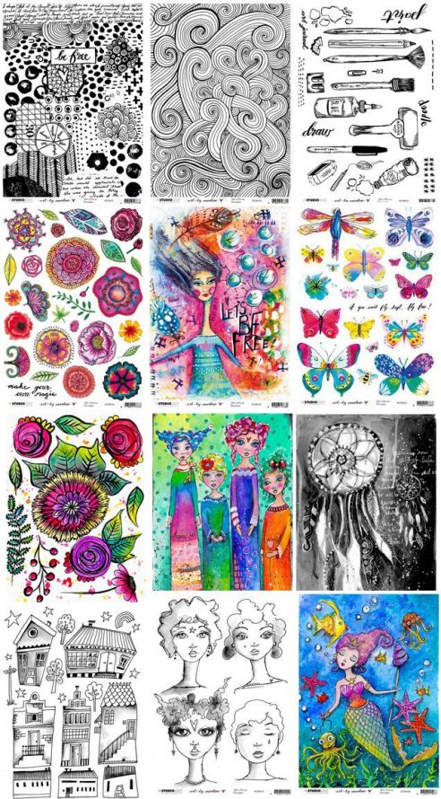 Rice Paper A4 vel Art By Marlene 5.0 nr.01 -12Set