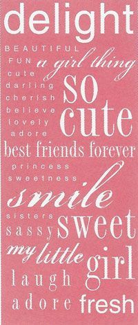 Velvet Rub-on Sticker Sheet - Girl - White