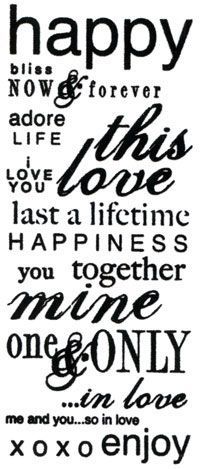 Velvet Rub-on Sticker Sheet - Love - Black