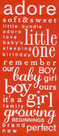 Velvet Rub-on Sticker Sheet - Baby - Pink