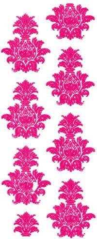 Velvet Rub-on Sticker Sheet - Damask - Black