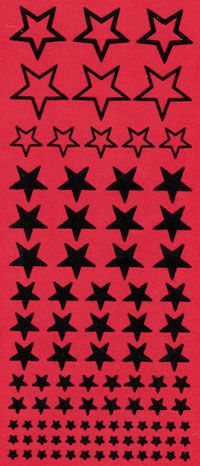 Velvet Rub-on Sticker Sheet - Stars - White
