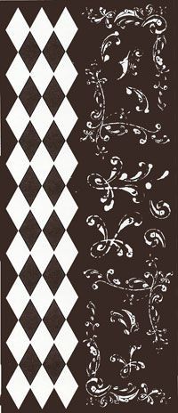 Velvet Rub-on Sticker Sheet - Diamond-Drama