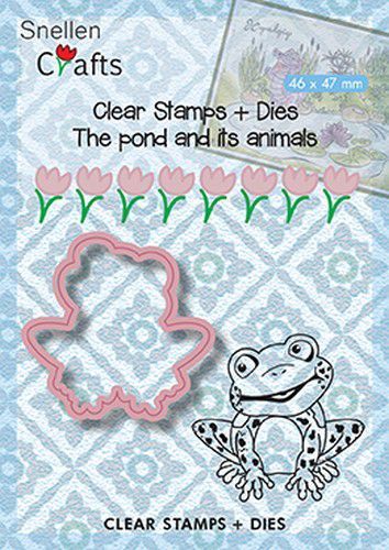 Transparante Stempel en Die-cut Stencil - Frog