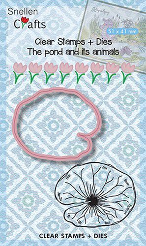 Clear Stempel und Die-cut Stencil - Waterlely Leave