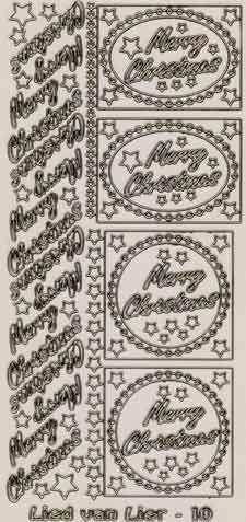 Merry Christmas - Peel-Off Sticker Sheet - Transparent Gold