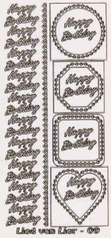 Happy Birthday - Lied van Lier - Transparent Gold - Peel-Off Sticker Sheet