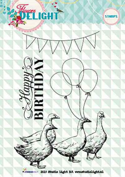 Flower Delight - Happy Birthday - Transparante Stempel