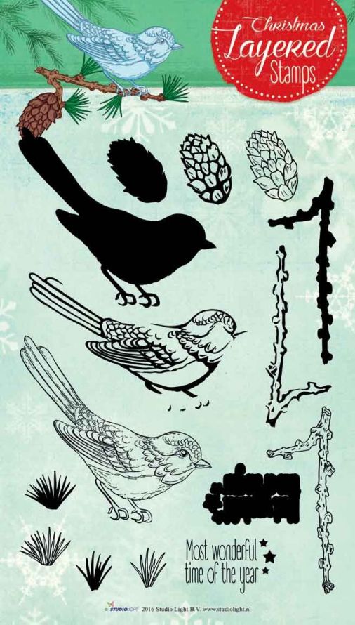 Kerst - Layered Transparante Stempel - A5 Formaat