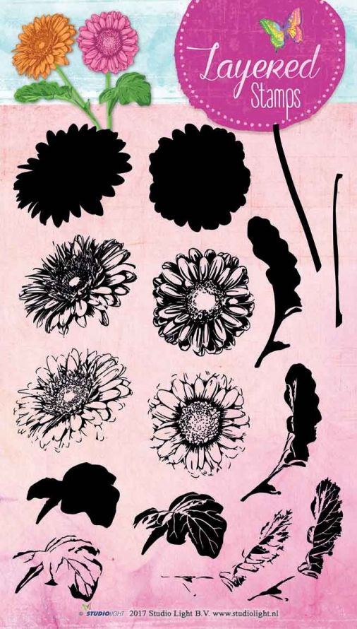 Bloemen - Layered Transparante Stempel - A5 Formaat