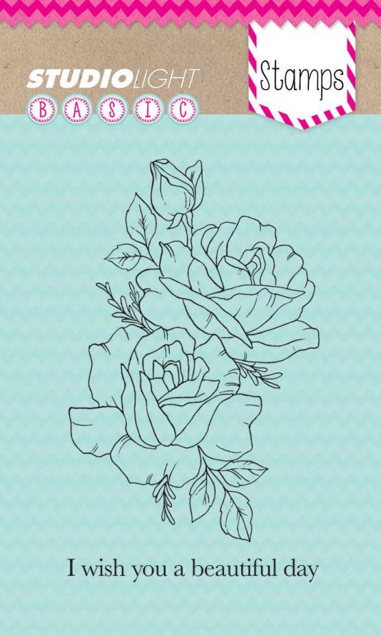 Bloemen - I wish you a beautiful day - Transparante Stempel - A6
