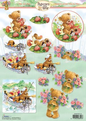 Popcorn the Bear - 3DA4 Feuilles à Découper - Étape par Étape